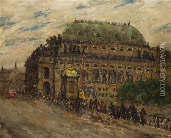Blick Aufs Nationaltheater Oil Painting - Emanuel Knizek