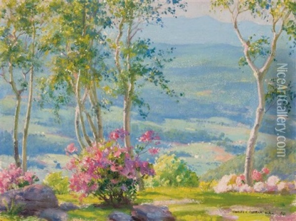 The Catskills From Woodgreen, Cragsmoor Oil Painting - Charles Courtney Curran