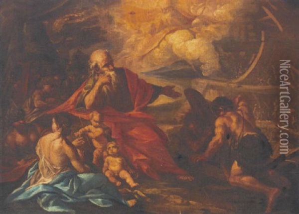 God Instructing Noah Oil Painting - Paolo de Matteis