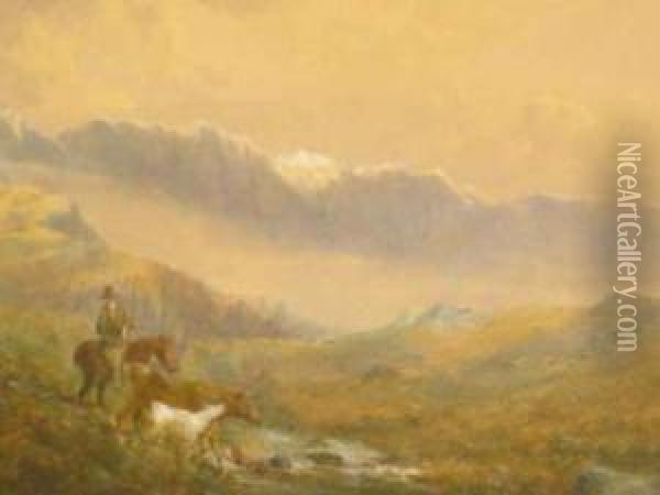 Mountainous Landscape Oil Painting - Edgar E. West