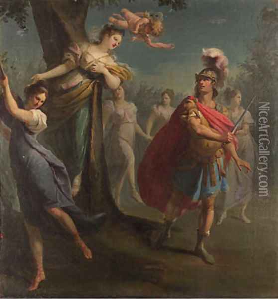 Armida enchanting Rinaldo; and The warriors in Armida's garden Oil Painting - Claudio Francesco Beaumont