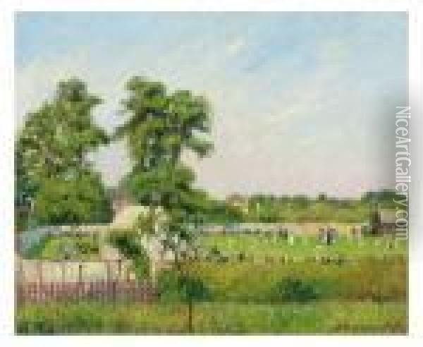 Match De Cricket A Bedford Park, Londres Oil Painting - Camille Pissarro