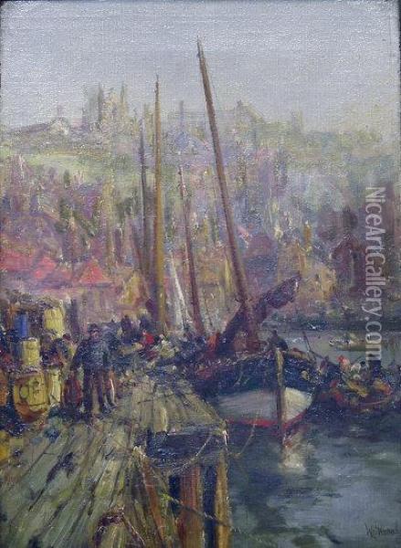 The Fish Quay Whitby Oil Painting - William Edward Webb