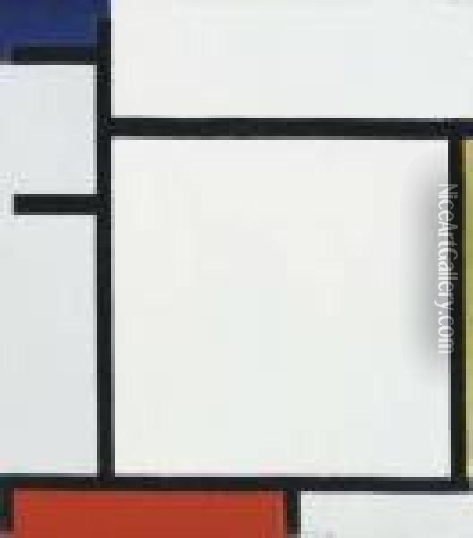 Composition With Blue, Yellow, Red And Gray Oil Painting - Piet Mondrian