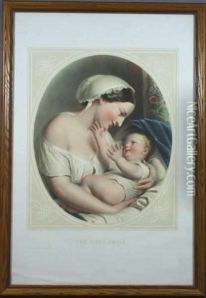 The First Smile Oil Painting - Fritz Zuber-Buhler