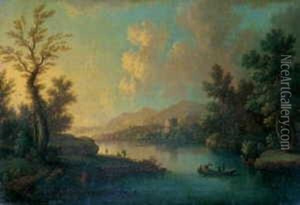 Flusslandschaft: Oil Painting - Christoph Von Bemmel