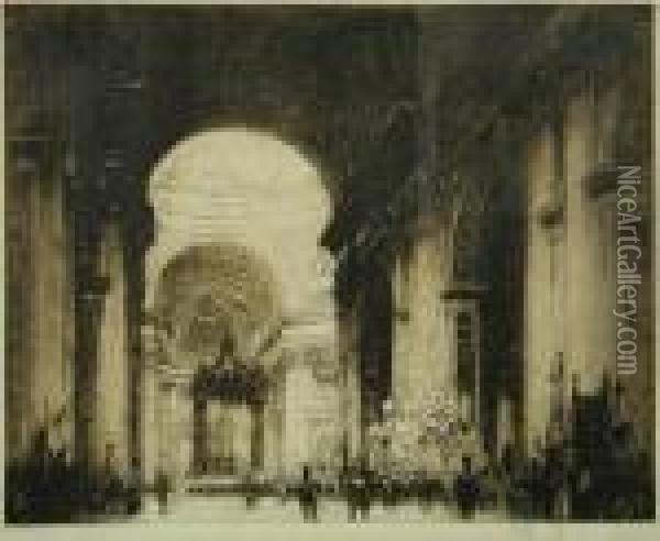 Interior View Of St. Peter's,rome Oil Painting - William Walcot