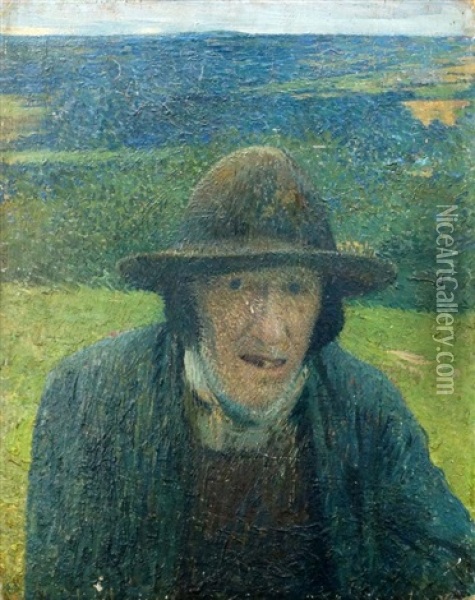 Portrait Of A Farm Labourer Oil Painting - Henri Jean Guillaume Martin