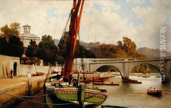 Boating at Richmond on Thames, 1888 Oil Painting - John Mulcaster Carrick