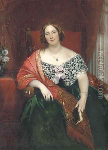 Portrait of Mary Viscountess Maynard (1794-1857) Oil Painting - Giovanni Battista Canivari