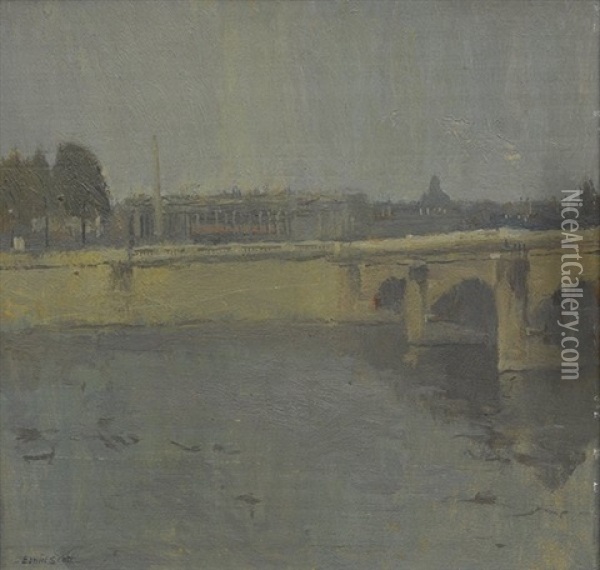 View Of Point Neuf, Paris Oil Painting - Edwin Scott