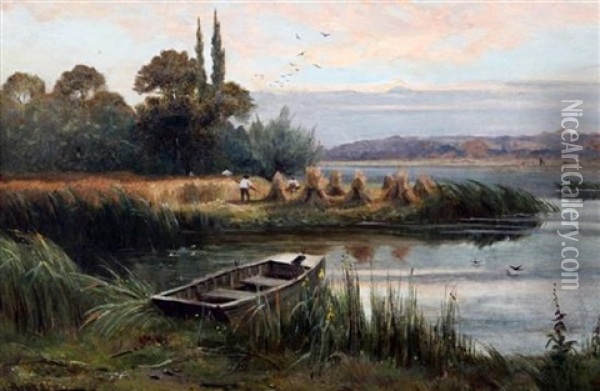 Evening On The Trent Oil Painting - Arthur William Redgate