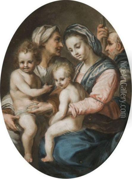 La Sainte Famille Oil Painting - Andrea Del Sarto