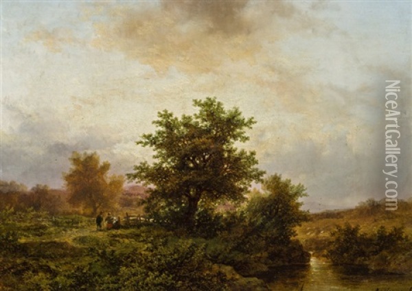 Flusslandschaft Oil Painting - Remigius Adrianus van Haanen