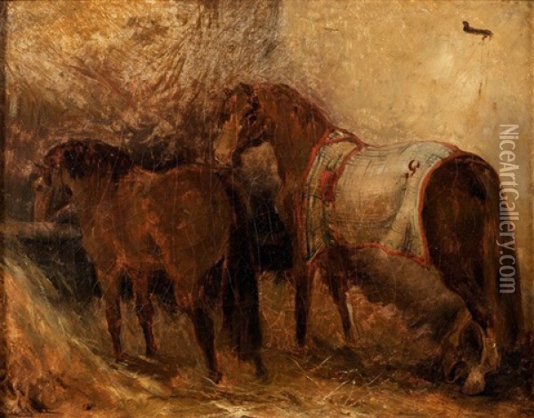 Etude De Cheval Espagnol Dans Une Ecurie (study) Oil Painting - Theodore Gericault