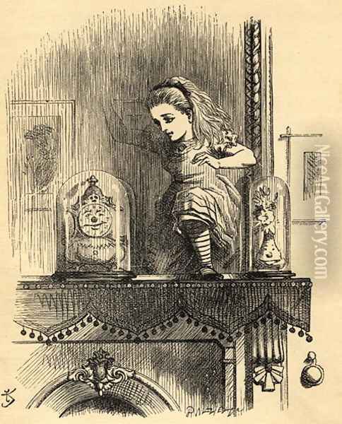 Alice in the Looking Glass House, illustration from Through the Looking Glass by Lewis Carroll 1832-98 first published 1871 Oil Painting - John Tenniel