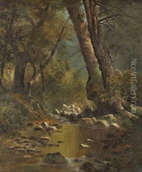 Berkeley Creek Oil Painting - Edwin Deakin