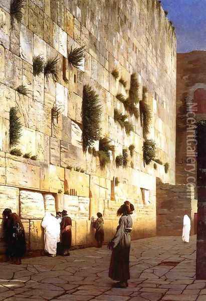 Solomon's Wall Jerusalem (or The Wailing Wall) Oil Painting - Jean-Leon Gerome