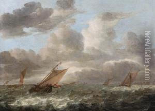 Na Morzu Oil Painting - Abraham Hendrickz Van Beyeren