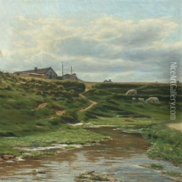 Landscapefrom Northern Jutland Oil Painting - Niels Frederik Schiottz-Jensen