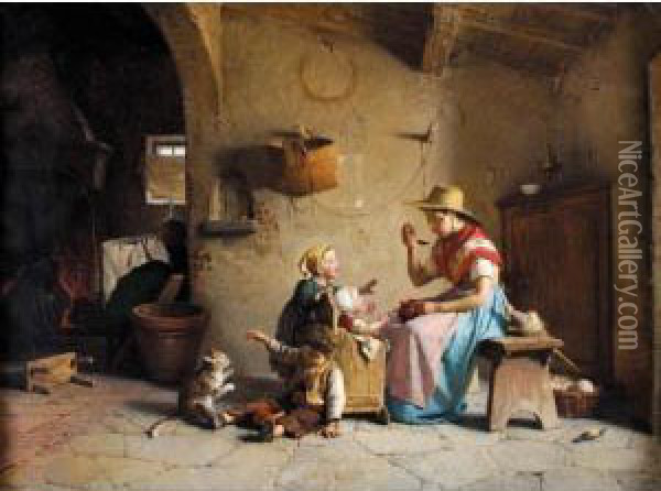 La Pappa Oil Painting - Gaetano Chierici