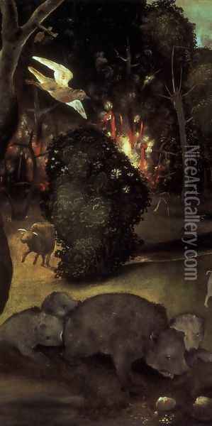 Forest Fire (detail) c. 1500 Oil Painting - Piero Di Cosimo