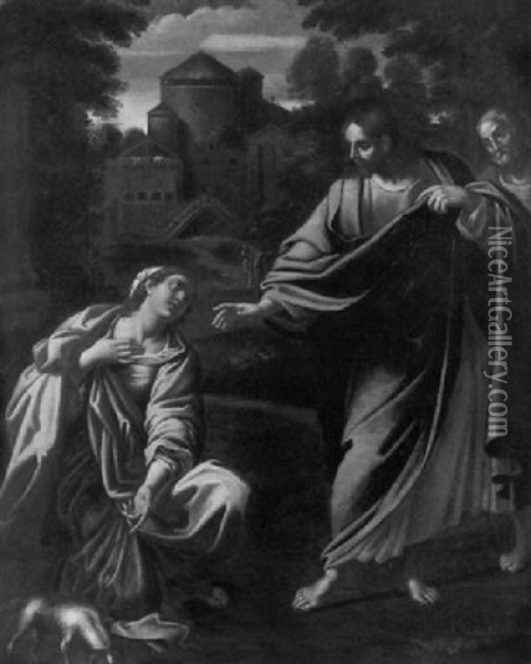 Le Christ Et La Cananeenne Oil Painting - Annibale Carracci