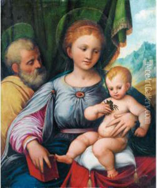 La Sainte Famille Oil Painting - Bartolomeo Ramenghi (Bagnacavallo)