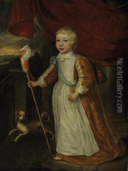 Portrait Of A Young Boy Oil Painting - Cornelius Jonson
