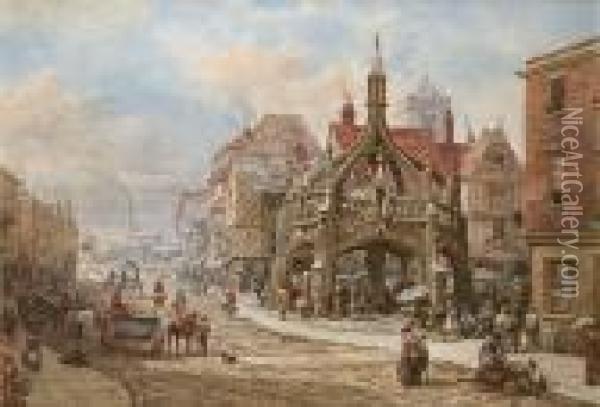 The Poultry Cross, Salisbury Oil Painting - Louise Rayner