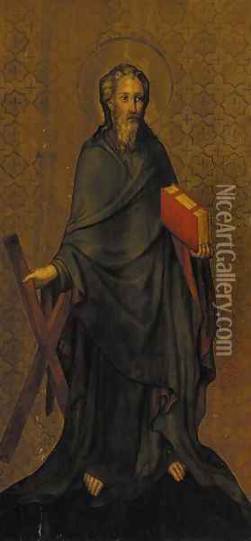 Saint Andrew Oil Painting - The Master Of The Heiderbacher Altarpiece