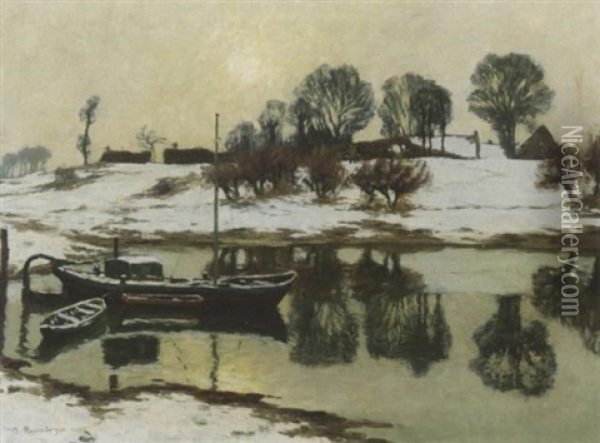 Winter An Der Erft Oil Painting - Alfred Rasenberger