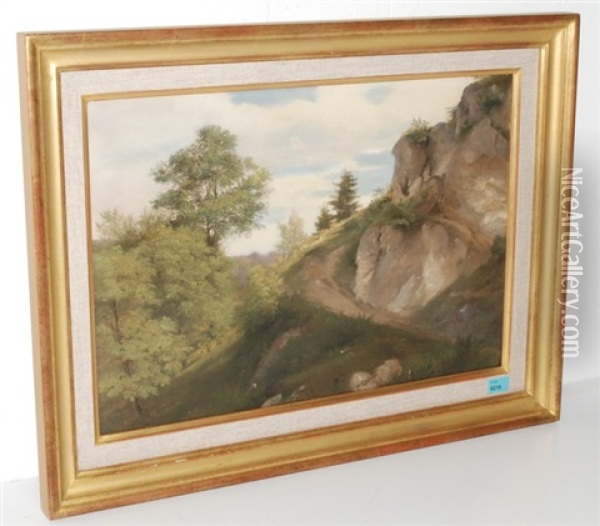 Voralpine Landschaft Oil Painting - Charles Louis Guigon