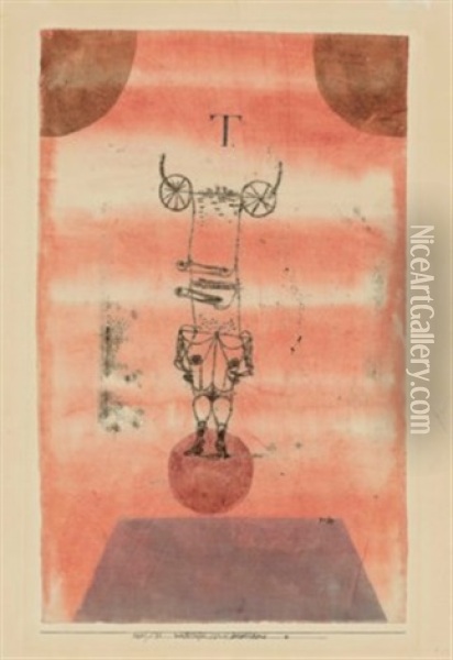 Weibsteufel, Die Welt Beherrschend. (she-devil, Dominating The World) Oil Painting - Paul Klee