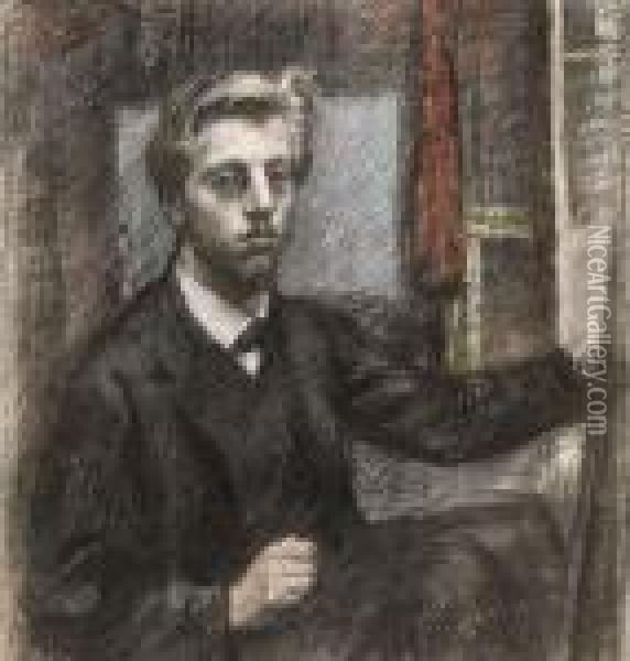 Zelfportret (1887) Oil Painting - Georges Lemmen