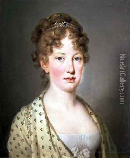 Archduchess Leopoldina of Austria Oil Painting - Joseph Kreutzinger