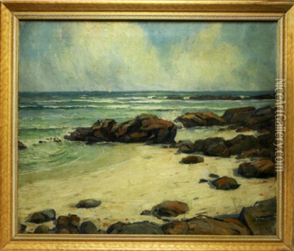 Rocky Shore Oil Painting - Matthew A. Daly