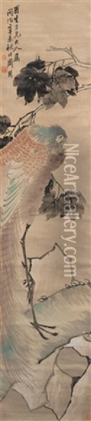 Flowers And Bird Oil Painting -  Zhou Xian
