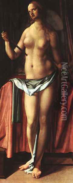 The Suicide of Lucrezia Oil Painting - Albrecht Durer