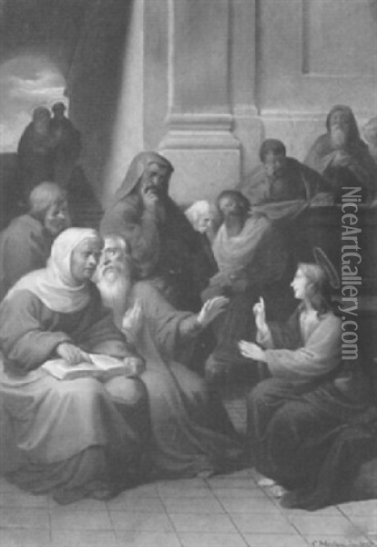 Jesus Im Tempel Mit Den Schriftgelehrten Oil Painting - Cesare Mariani