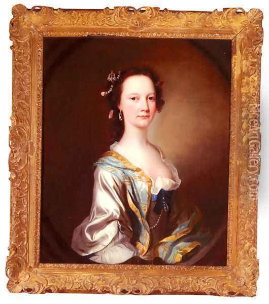 Portrait Of Miss Parker Oil Painting - James Cranke