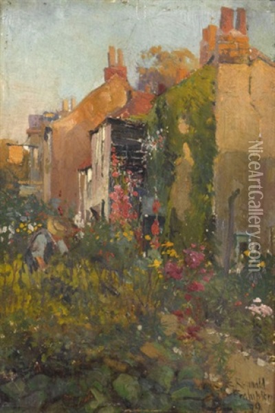 Sommerliche Gartenpartie Oil Painting - Edward Reginald Frampton