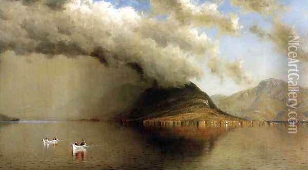 A Sudden Storm, Lake George Oil Painting - Sanford Robinson Gifford