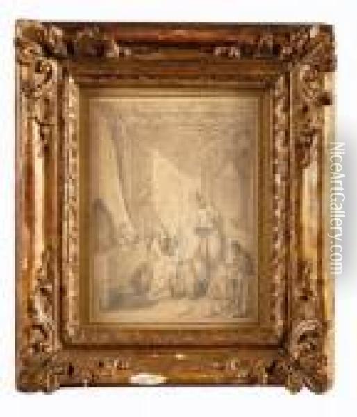 Scene Galante Oil Painting - Charles-Nicolas I Cochin