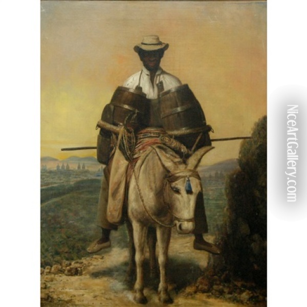 Man On A Mule Oil Painting - Victor Patricio Landaluze