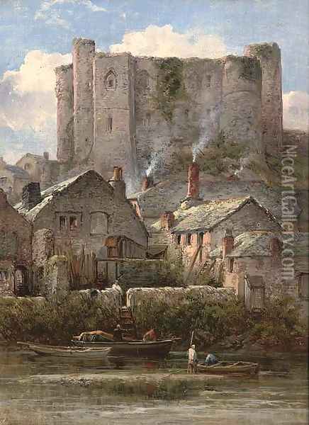 Haverfordwest Castle, South Wales Oil Painting - William Pitt