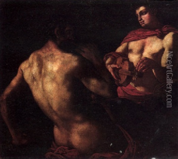 Apollo And Marsyas Oil Painting - Johann Carl Loth