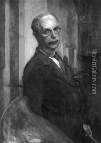 The Artist's Self Portrait Oil Painting - Ignaz Marcel Gaugengigl