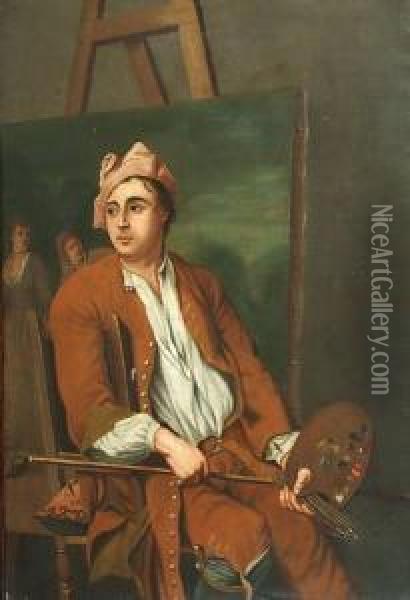 Autoportrait Oil Painting - Balthazar Van Den Bossche