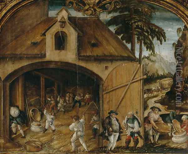 The Month of August, c.1525-26 Oil Painting - Hans Wertinger